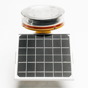 Solar Power Low intensity red aviation obstruction light